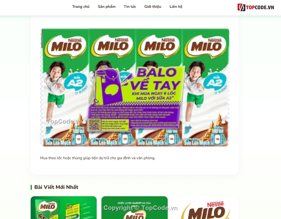 sữa milo,sản phẩm milo,sản phẩm nestle
